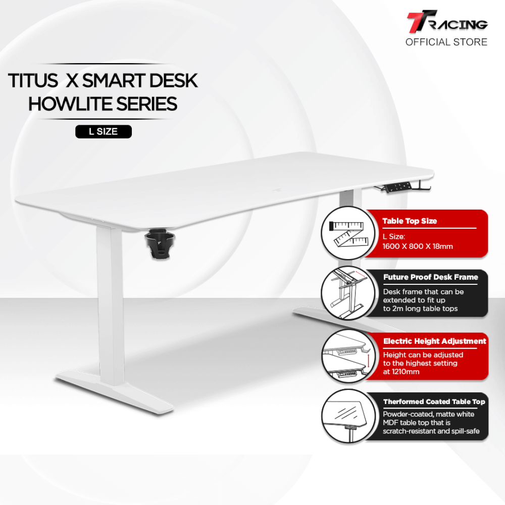 โต๊ะปรับระดับ TTRACING TITUS X SMART DESK 1.6M สี HOWLITE